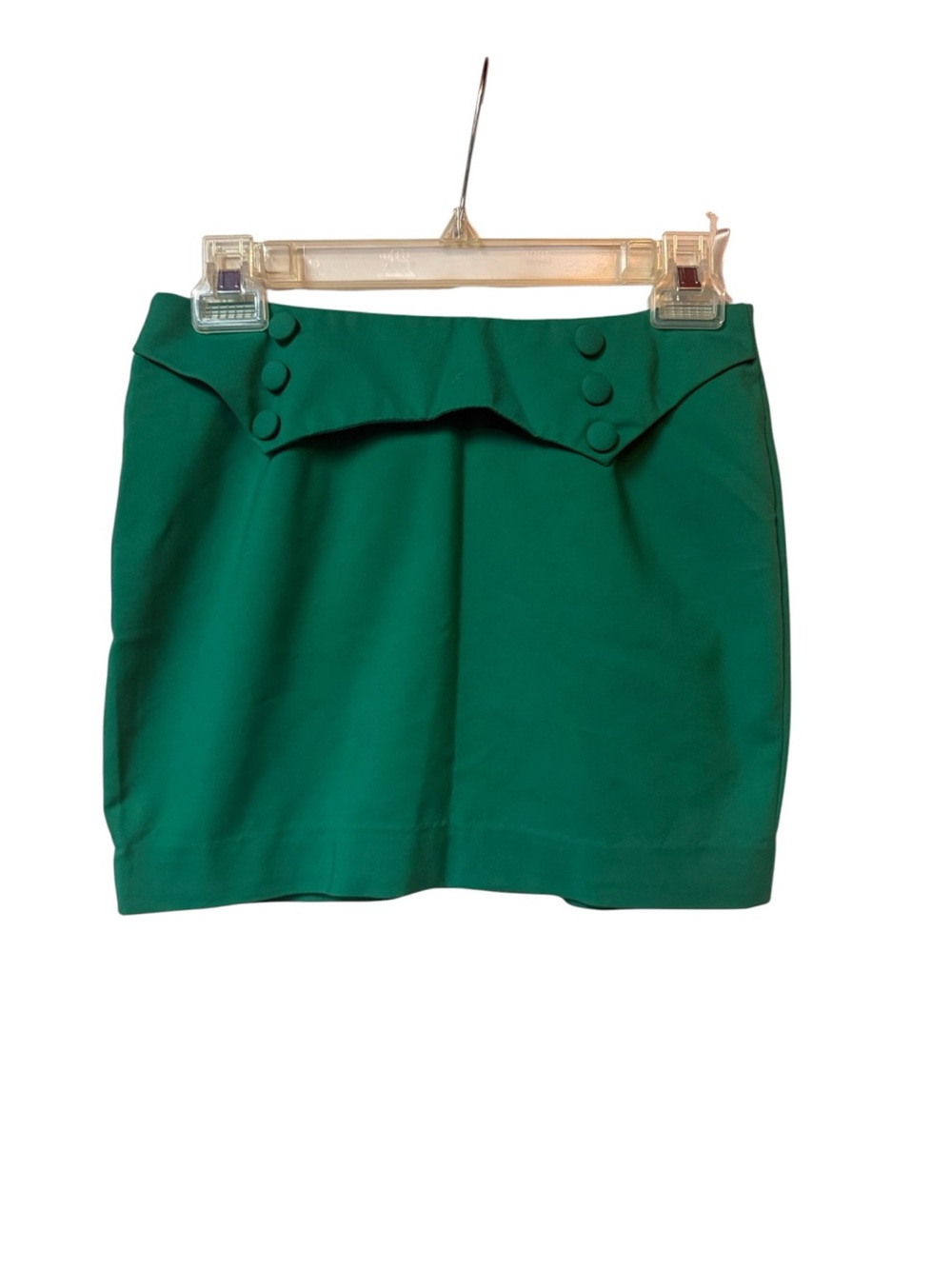 Green Button-Accent Micro Mini Skirt size 25